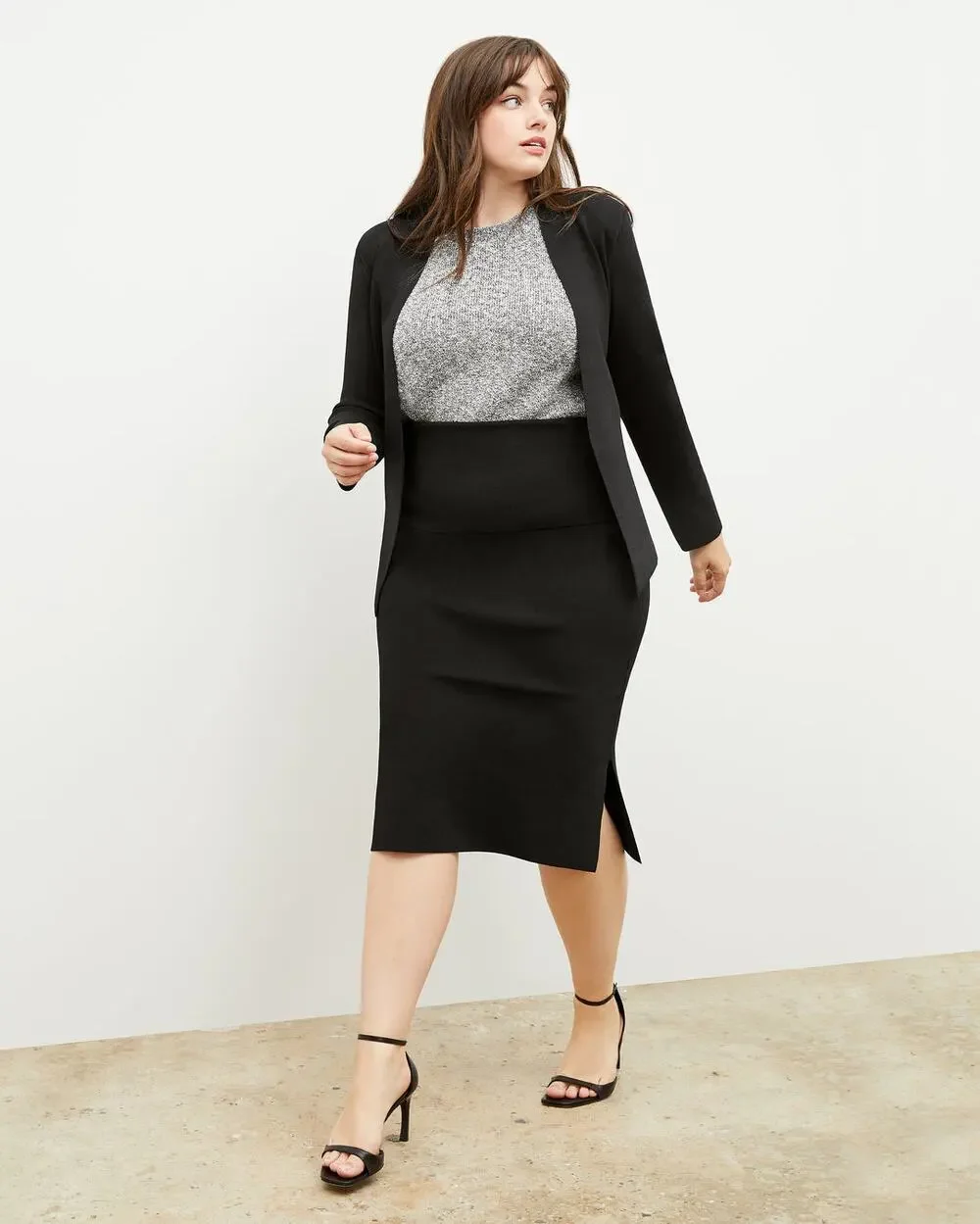 M.M Lafleur Harlem Skirt NWT Jardigan Knit Black 1X Stretchy Pencil Bodycon